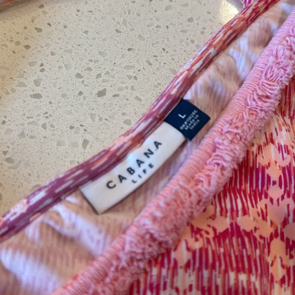 Cabana Life Sleeveless Pink Lavender UPF Tie Tassel Print Swim Cover Up Dress - Picture 5 of 16